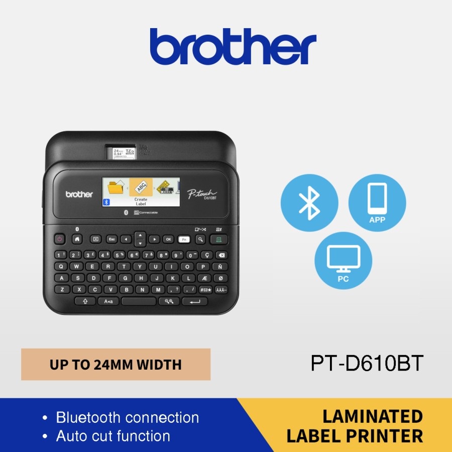 

Brother P-Touch PT-D610BT Printer Bluetooth Label Laminated Sticker