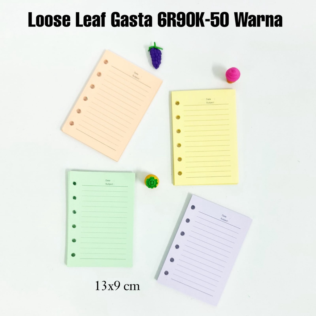 

GG Loose Leaf GASTA 6R90K-50 80gr Warna /Kertas Binder /Isi Binder