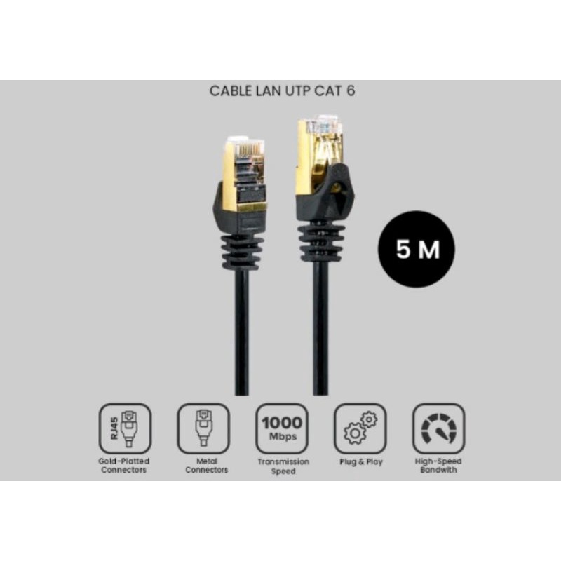 kabel lan cat6 cliptec 5m kabel upt cat6