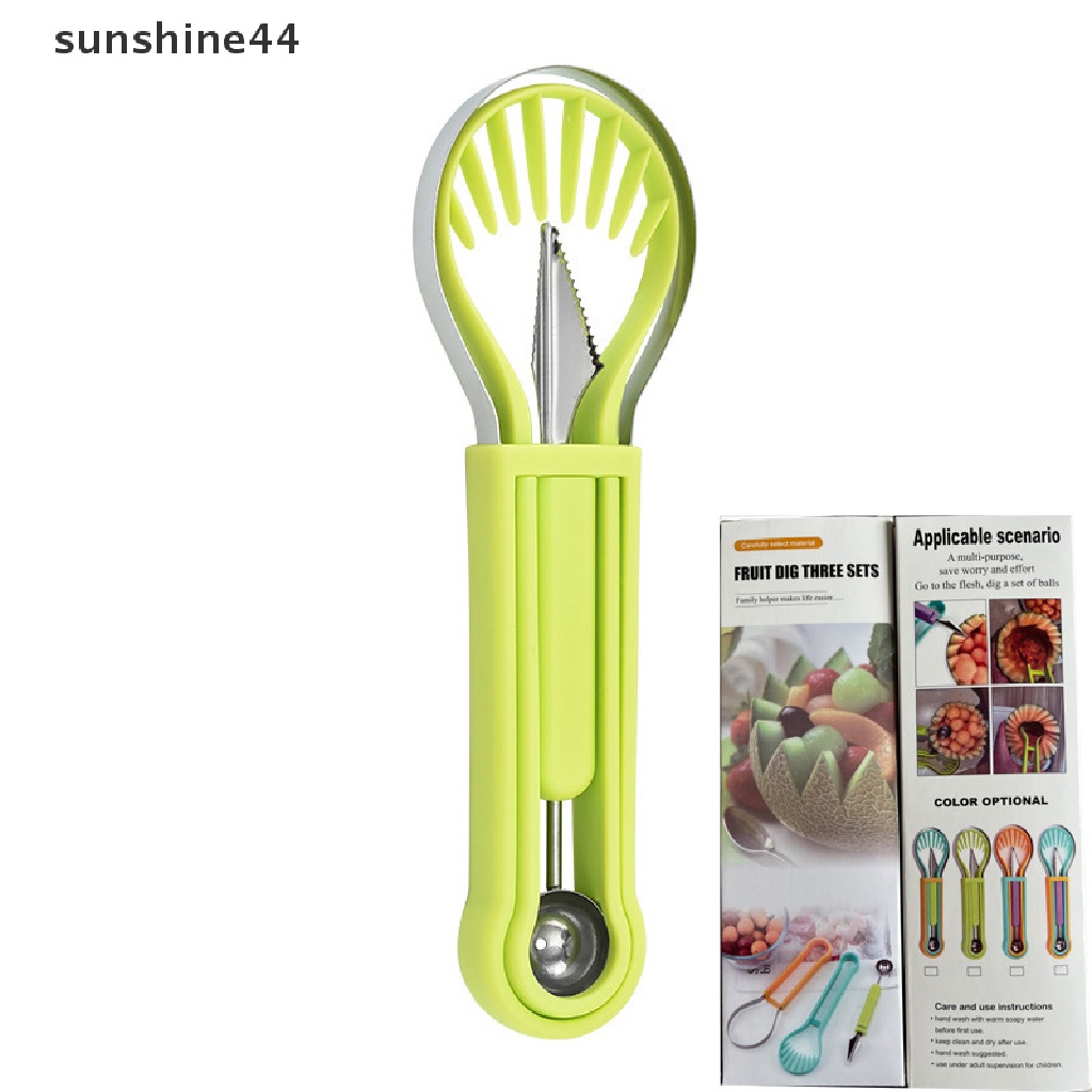 Sunshine 3 In 1 Sendok Scoop Pemotong Semangka Untuk Dapur