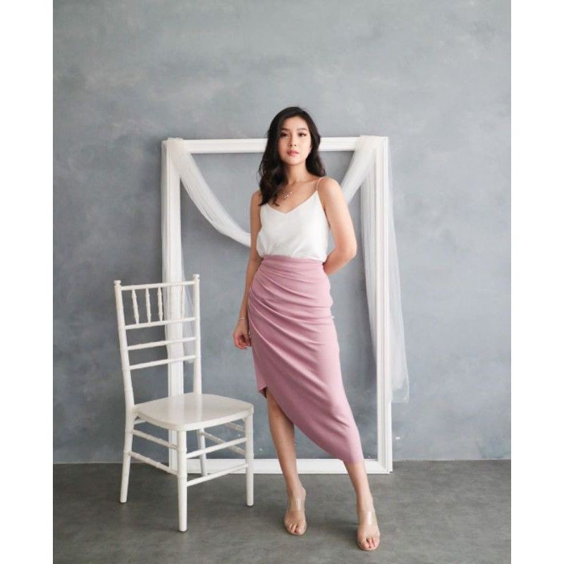 IL - Rok Abby Fey Skirt Basic Plain Korean Style / Rok Wanita Abby Rempel