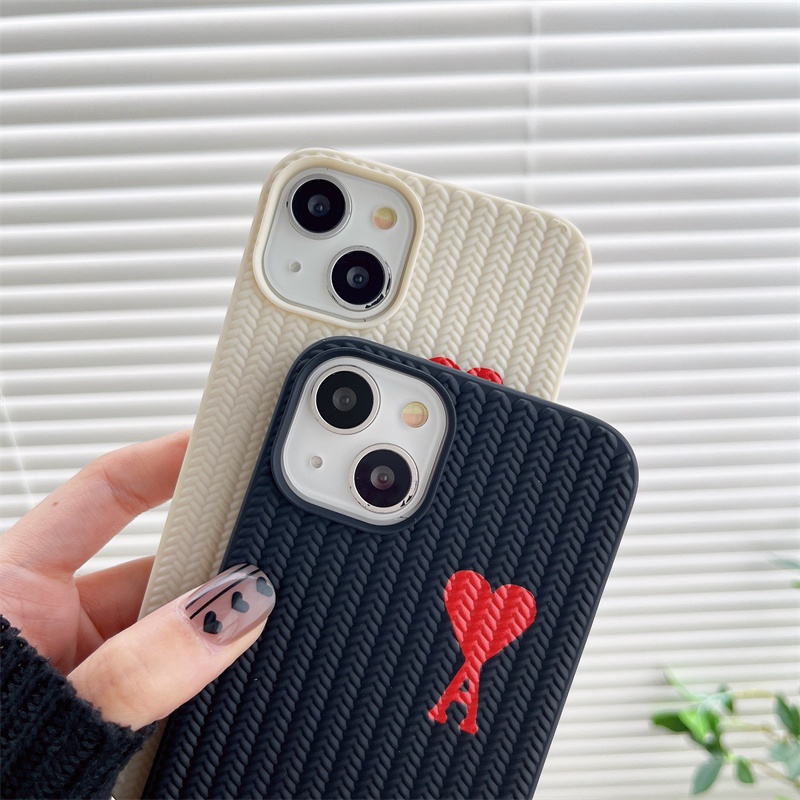 Soft Case Motif Poker Hati Merah Untuk iPhone 14 13 12 11 Pro X XS Max 7 8 Plus