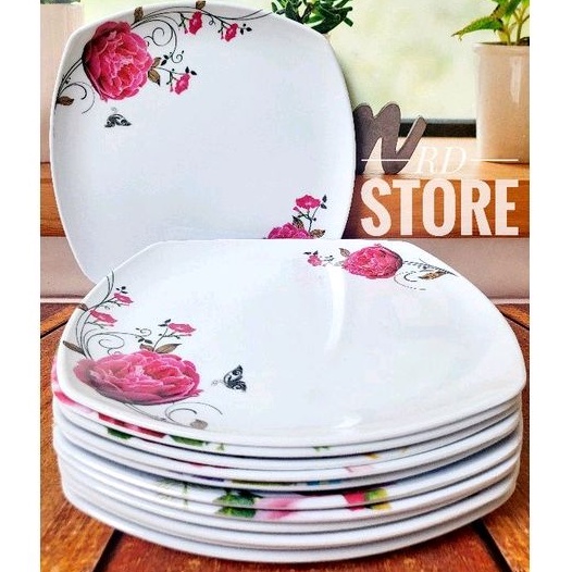 PROMO 12.PCS PIRING PERSEGI CEPER PRASMANAN MELAMINE MOTIF