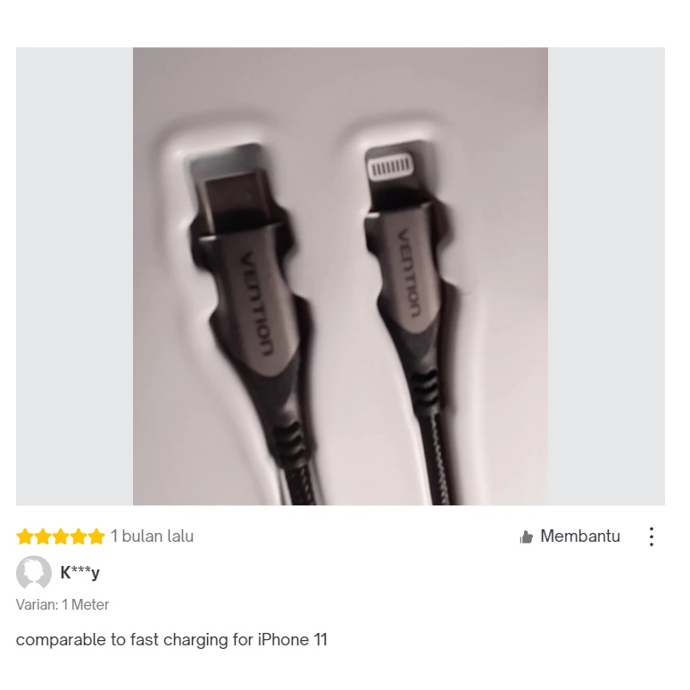 Vention Kabel Charge USB Type C to Lightning 3A MFI Iphone Cable Ipad