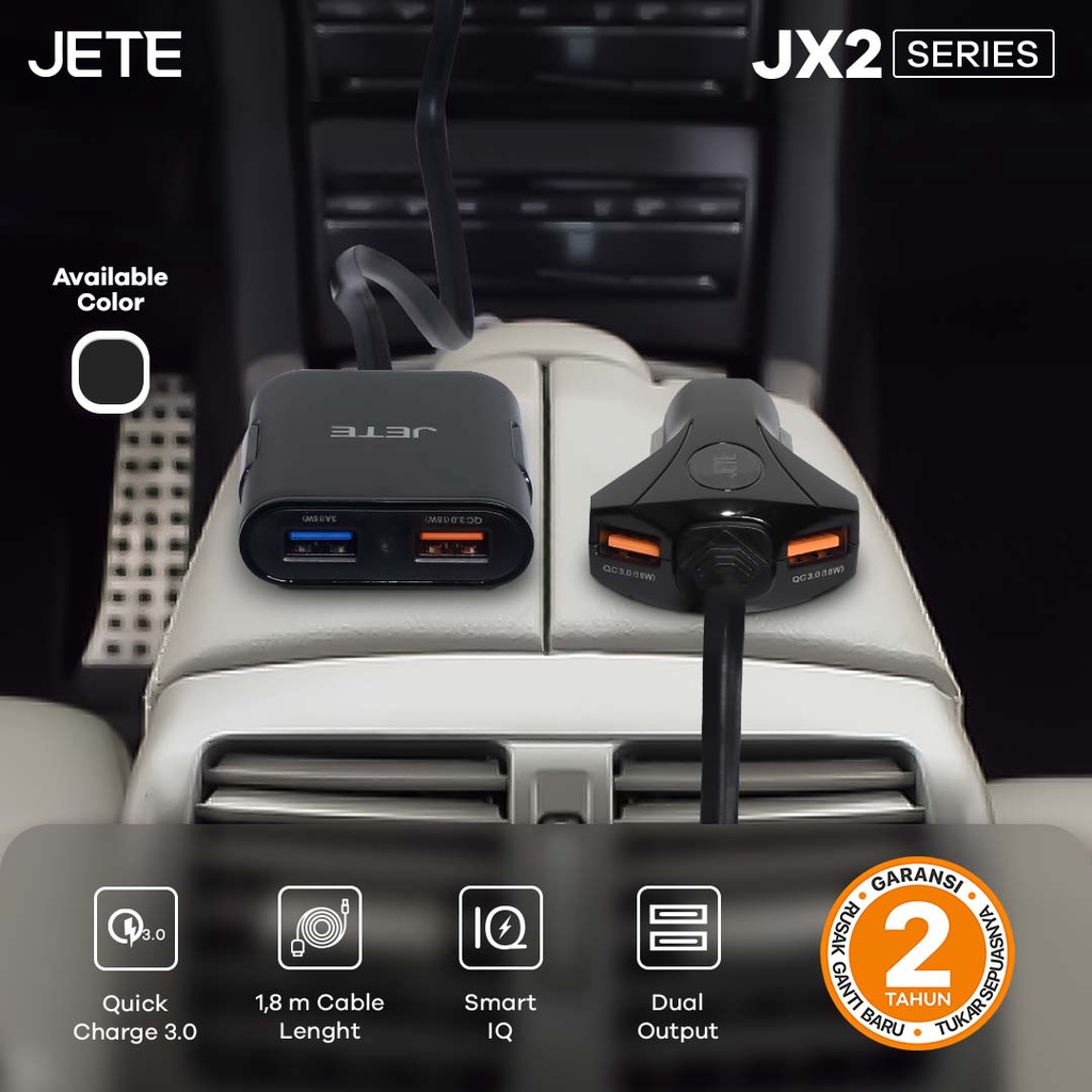 Charger Mobil Car Charger 60W 4 Output Quick Charge 3.0 JETE JX2 - Original Garansi 2 Tahun