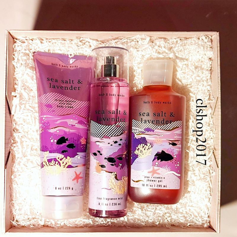 BBW SEA SALT &amp; LAVENDER GIFT SET PAKET BATH &amp; BODY WORKS