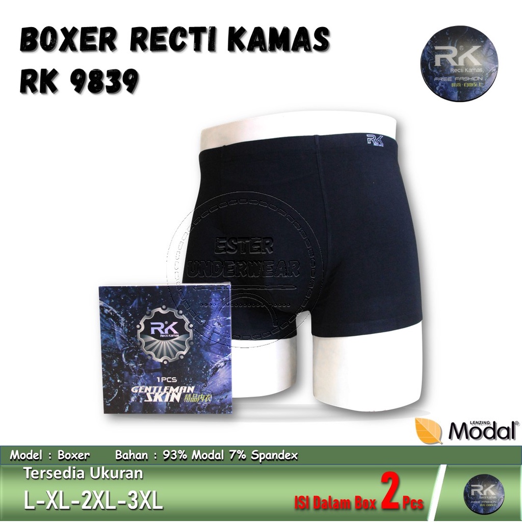 Celana Boxer Pria RECTI KAMAS RK 9839 Isi 2Pcs