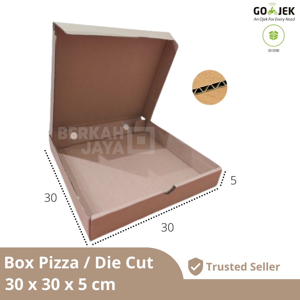 

Kardus B Flute Die Cut 30x30x5 Easy Usage // B-Flute Dus Pizza Packing Olshop Souvenir Figura Baju Hampers Mukena Pashimna Sajadah (Kardus Pizza 30 x 30 x 5 cm)