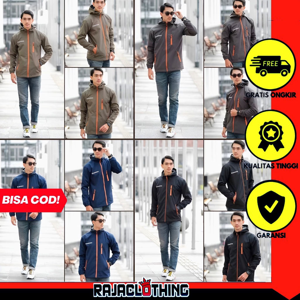 RCL - Freestyle Jaket Gunung Pria Waterproof Anti Air Taslan Jaket Outdoor Hiking Windproof