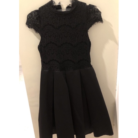 Baju pesta anak perempuan brokat hitam polos