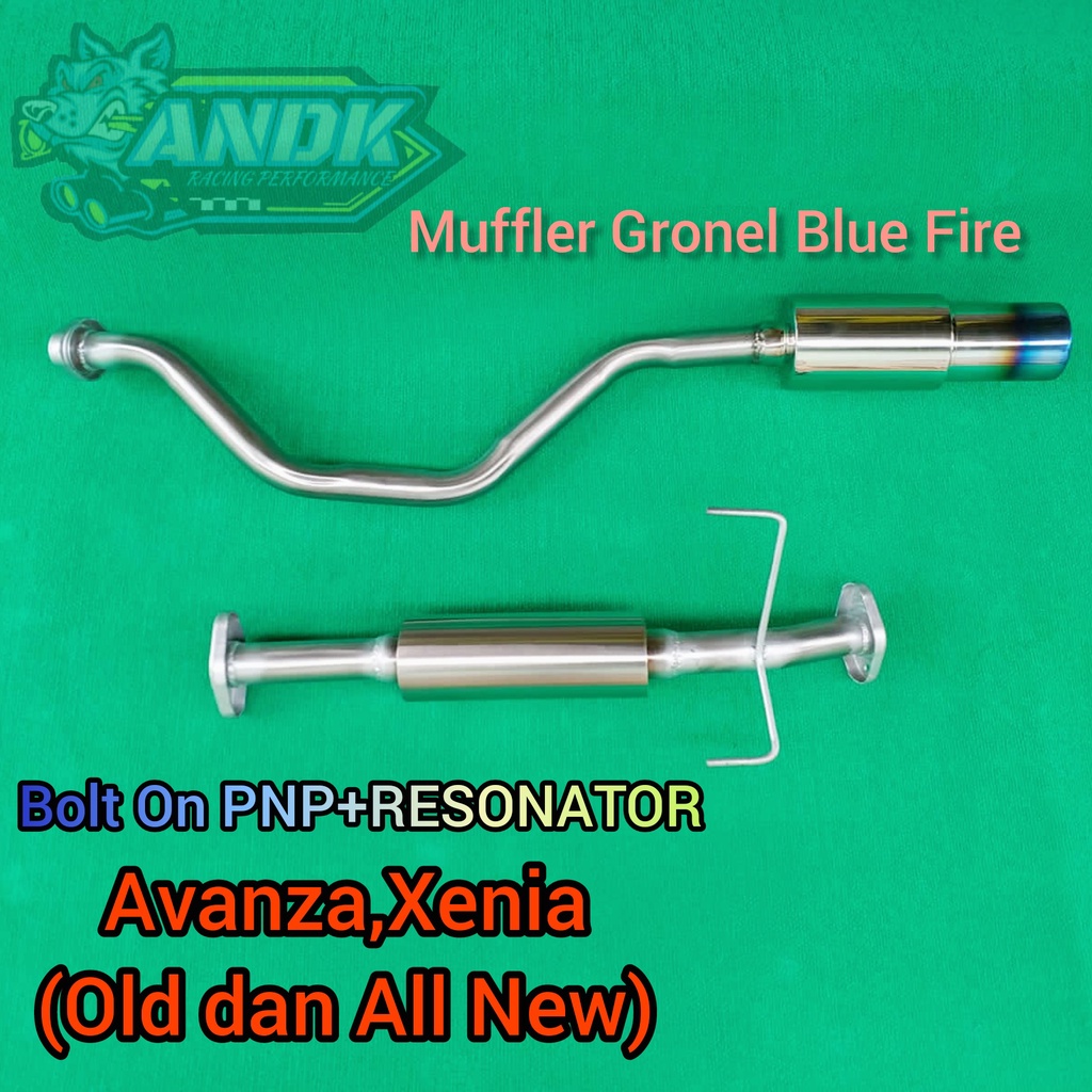 KNALPOT MOBIL BOLT ON PNP HKS DRONEL BLUE FIRE PLUS RESONATOR AVANZA,XENIA FOR (OLD DAN ALL NEW)