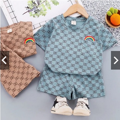 SETELAN ANAK PITA RAINBOW UNISEX /SET PITA RAINBOW BAHAN PREMIUM