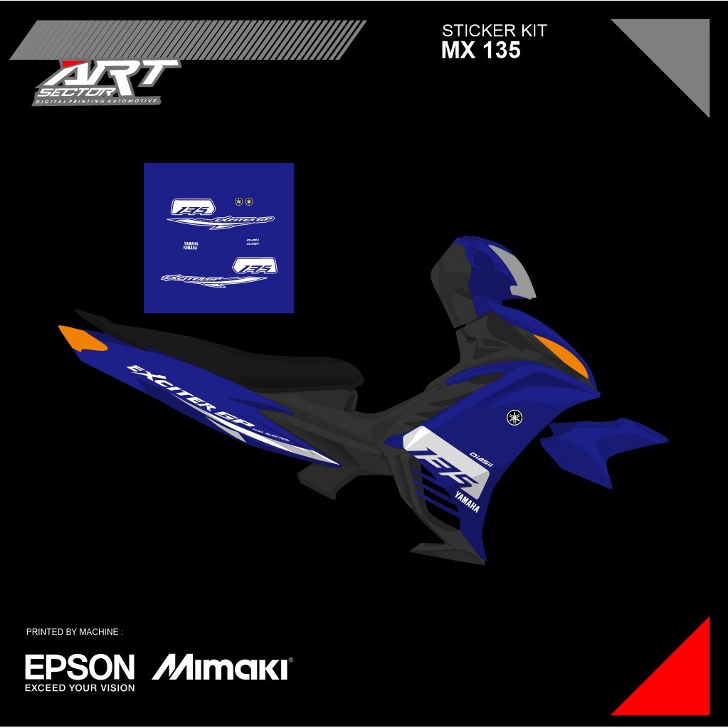 STRIPING STIKER TRANSPARAN  MX NEW 135 EXCITER GP