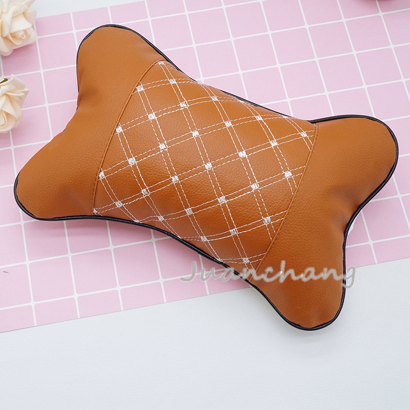 Bantal Sandaran Kepala / Leher Bahan Kulit Imitasi PVC Mesh Breathable Multifungsi Untuk Mobil