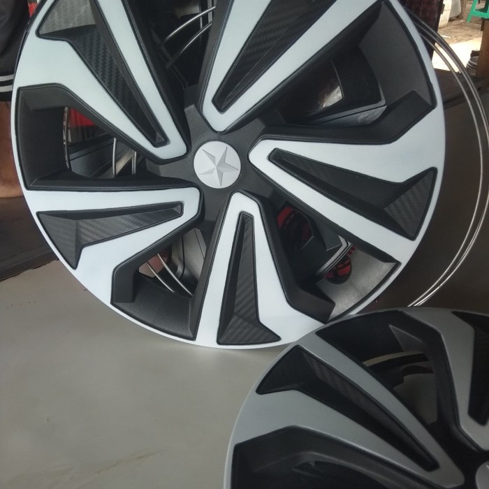 Cover Dop Roda Tutup Velg Mobil Ring 14 Warna Hitam Putih