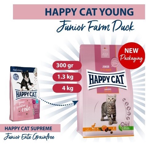 Happy Cat Young Makanan Anak Kucing Junior Farm Duck 4kg | Grainfree