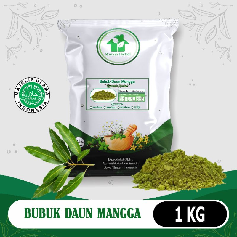 

Bubuk daun mangga murni kemasan 1kg