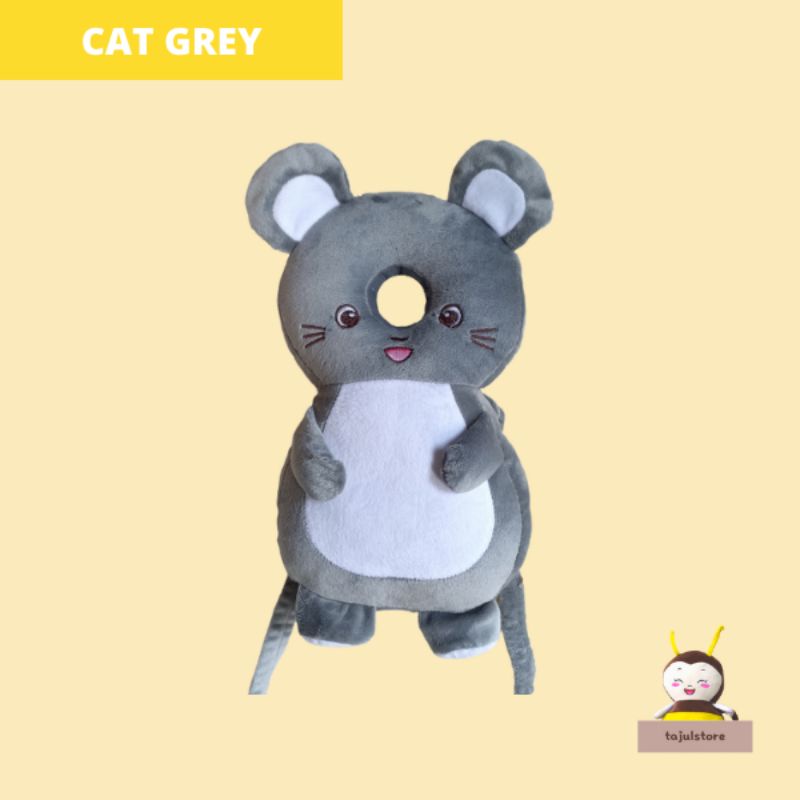 Bantal Pelindung Kepala Bayi Cat Grey+Strap