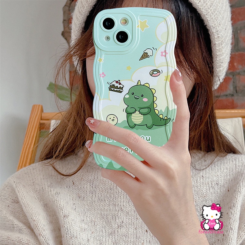 Soft Case TPU Motif Dinosaurus Untuk iPhone 7 8 Plus 11 12 13 14 Pro MAX XR 14 Plus 6 6s Plus X XS MAX SE 2020