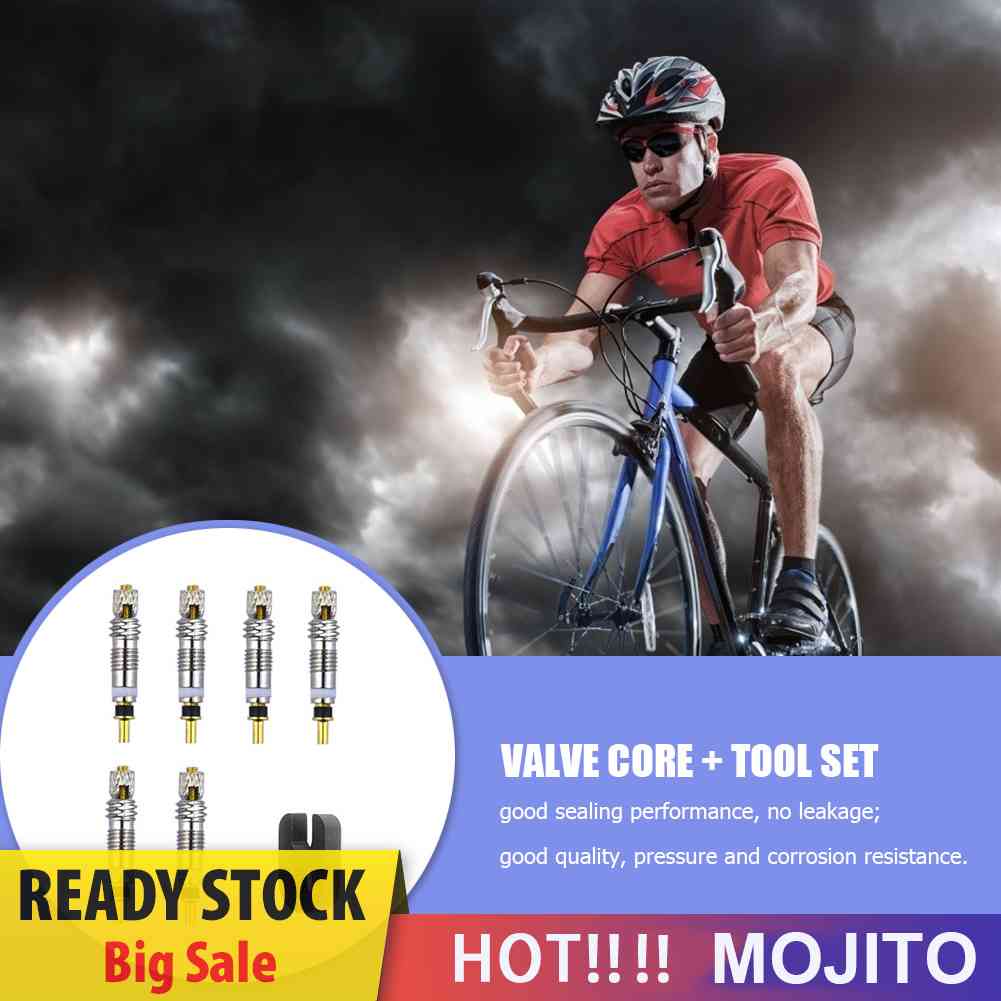 2 / 6 / 12pcs Inti Katup Ban Sepeda MTB Bahan Kuningan + Alat Pelepas