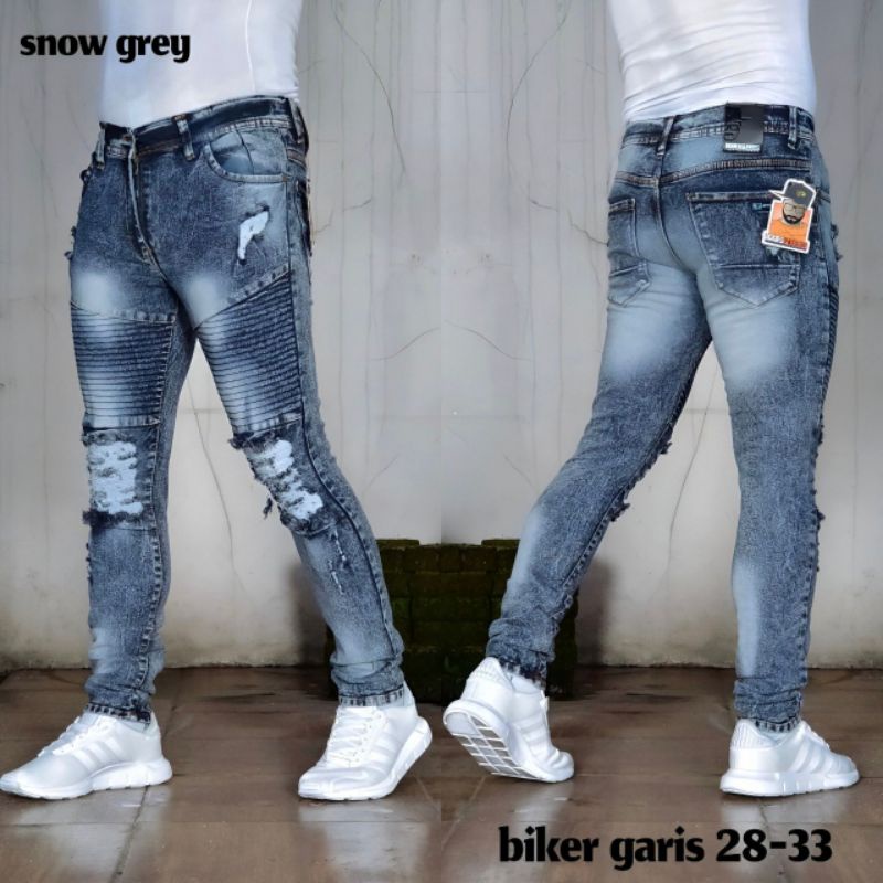 CELANA JEANS PRIA BIKER ORIGINAL HANDMADE MURAH