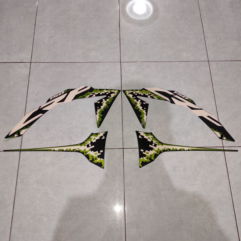 stiker stripping striping decal graphic Honda CRF150 CRF150L CRF 150 L abu abu hijau 2020 2021 2022 