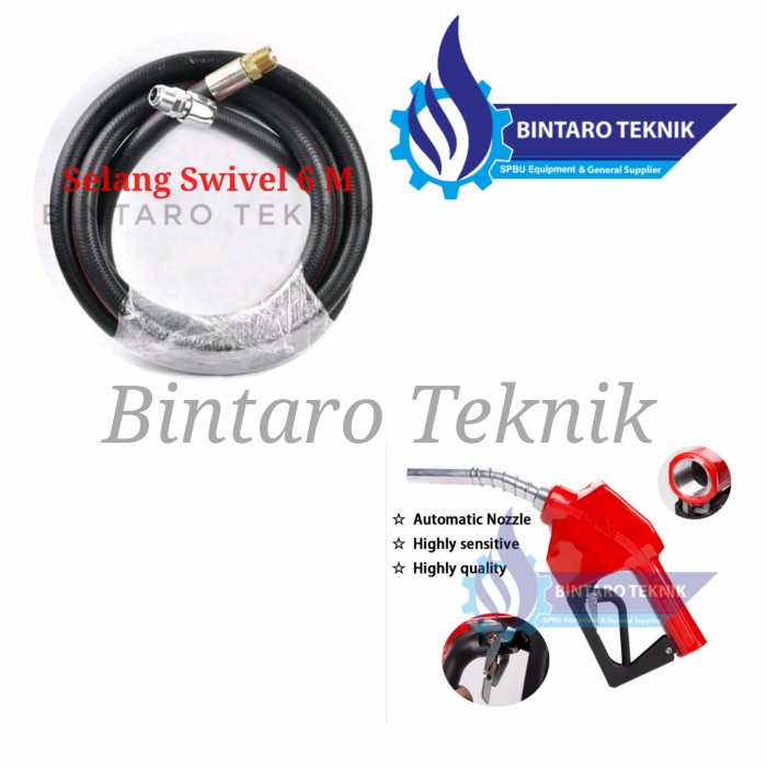 Selang Swivel 6m + Nozzle Nosel Nozel Pertamini Digital Otomatis