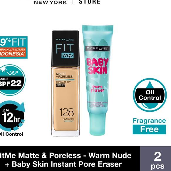 (bumr -156) Maybelline Fit Me Foundation 128+Baby Skin Primer [bp -175]