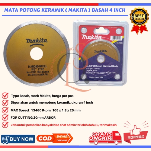 MATA POTONG KERAMIK MAKITA TURBO KERING BASAH DIAMOND WHEEL DRY WET