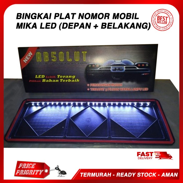 Plat Nomor Mobil LAMPU LED / Plat Mobil Premium / Plat Mobil Acrylic