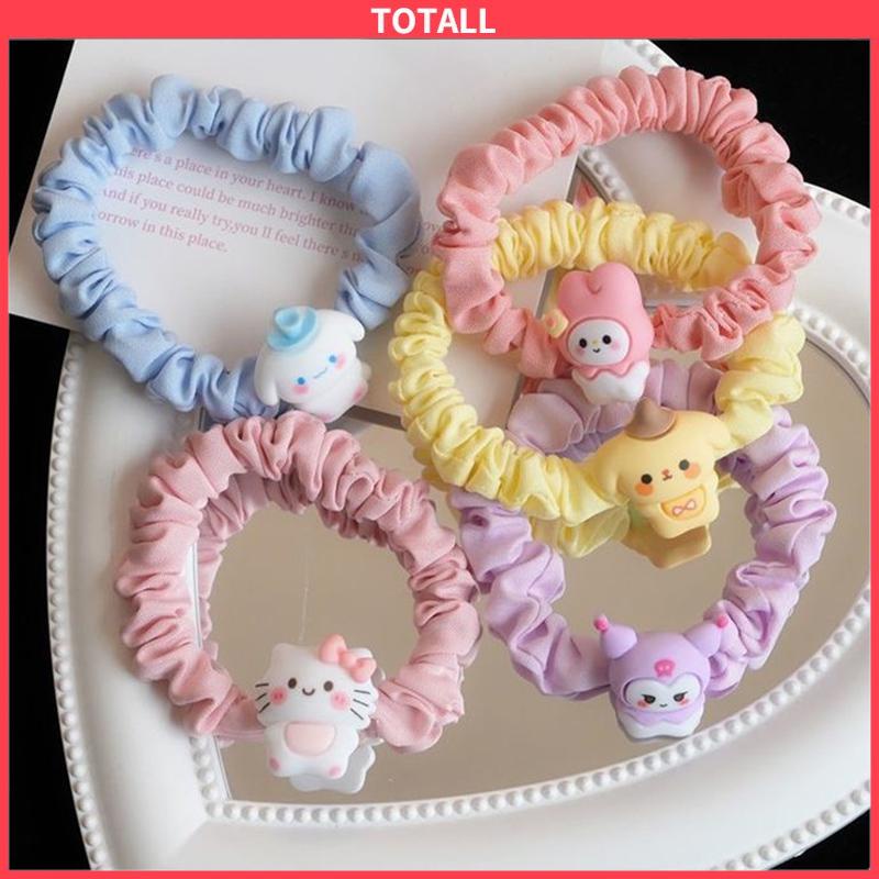 COD Cincin Usus Kecil Kartun Anjing Cinnamoroll  Cincin Rambut  Gaya Manis Manis Lucu Tali Rambut-Totall