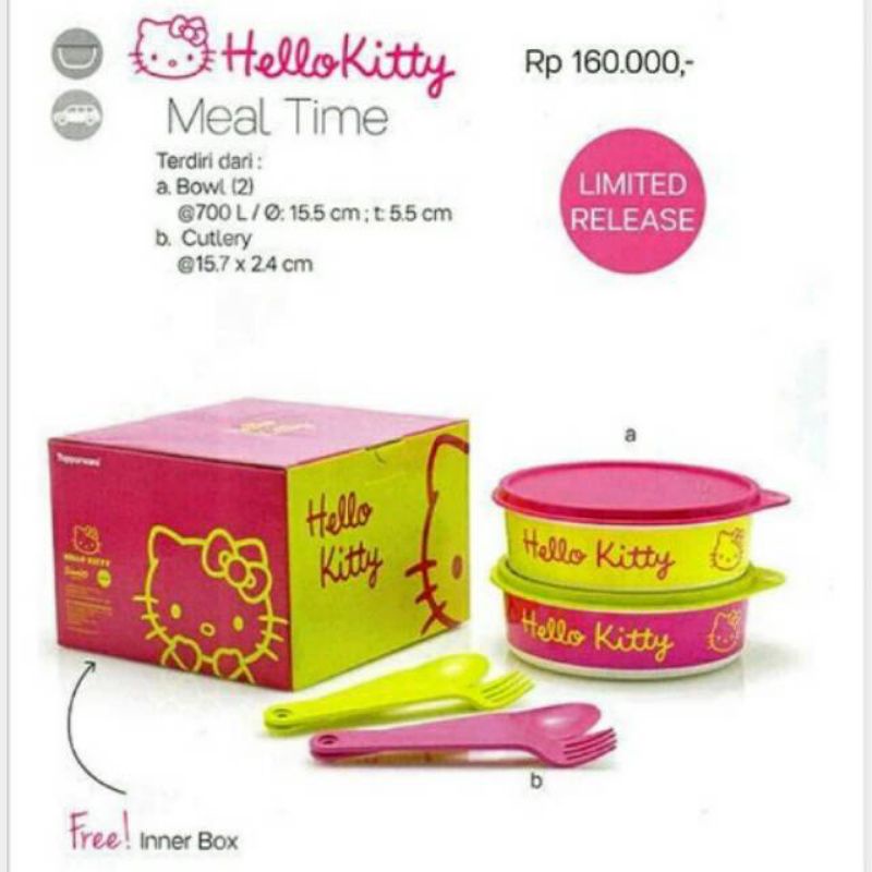 TUPPERWARE HELLO KITTY TIME BEKAL MAKAN ANAK
