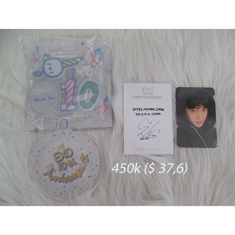 READY STOCK PHOTOCARD PC SUHO EXO 10TH DEBUT ANIV ANNIVERSARY ACRYLIC STAND SET