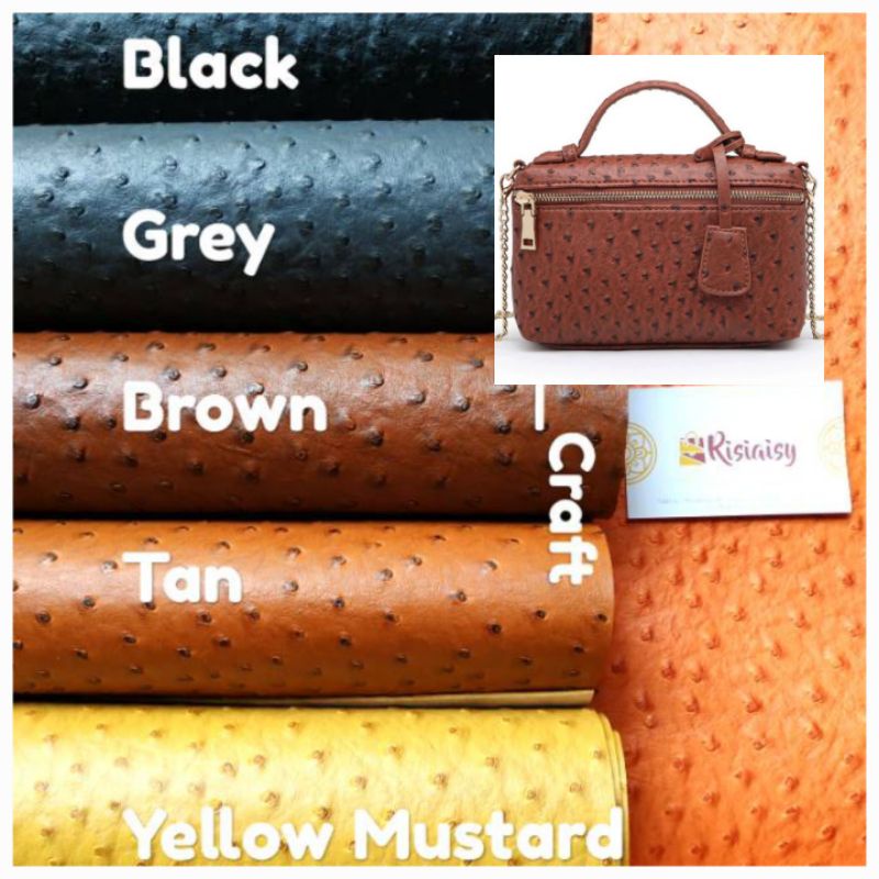 Kulit Sintetis Ostrich Etalase 2 Synthetic Leather Ostrich Kulsin Bahan Tas Bahan Sepatu