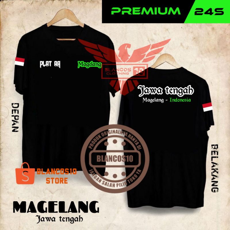 KAOS PREMIUM DESAIN TULISAN PLAT AA MAGELANG JAWA TENGAH INDONESIA | LB7 JTG