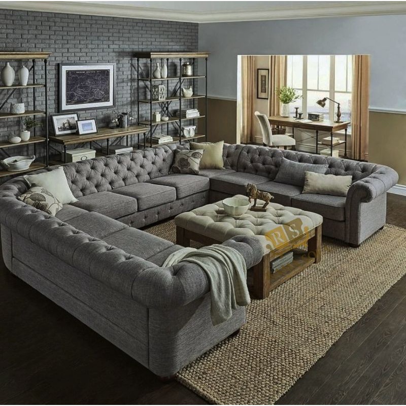 Jual Sofa Chesterfield sudut leter U sofa mewah sofa modern sofa L sofa