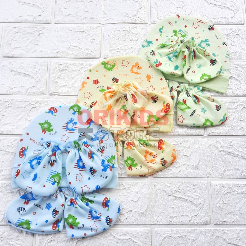 Topi Set Bayi Baru Lahir Kupluk Sarung Tangan Kaos Kaki 1 Set Murah