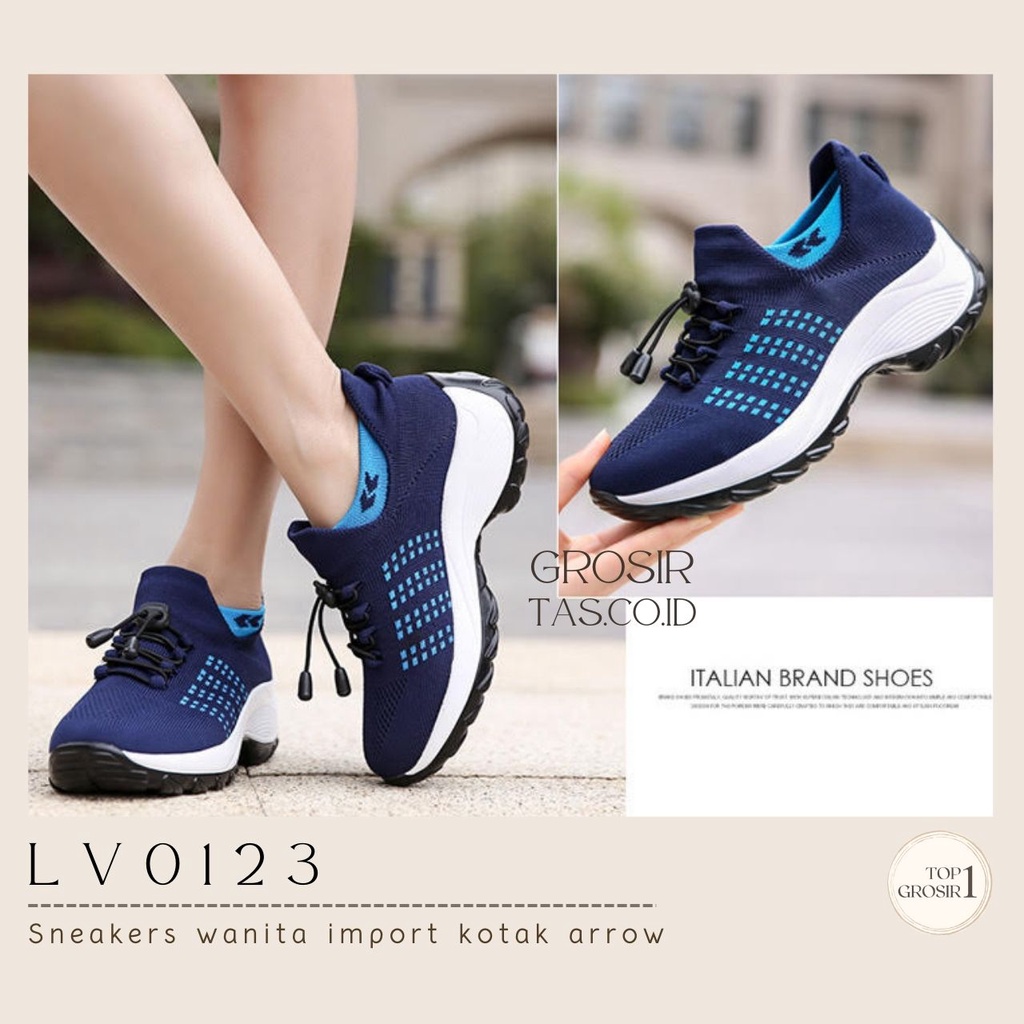 TOPGROSIR LV0123 Sepatu Wanita Import Sneakers Motif list One Eye