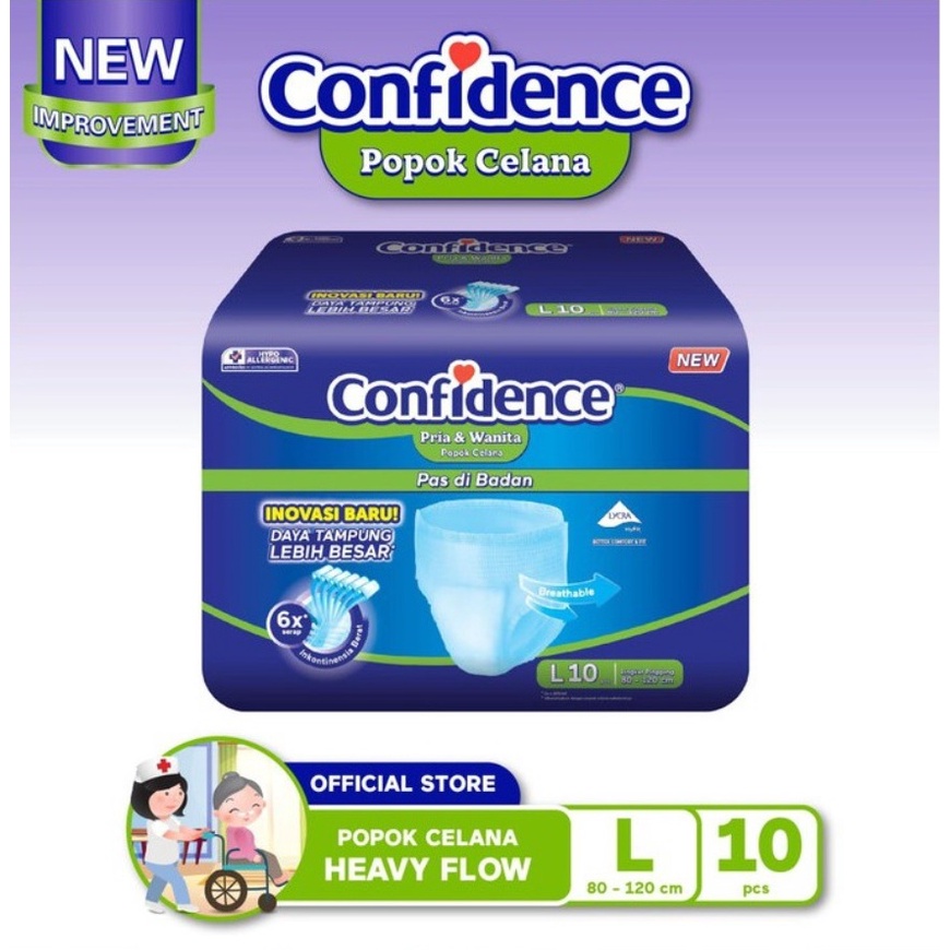 Popok Dewasa Model Celana Heavy Flow & Perekat CONFIDENCE Diaper Untuk Dewasa Lansia Ibu Melahirkan 