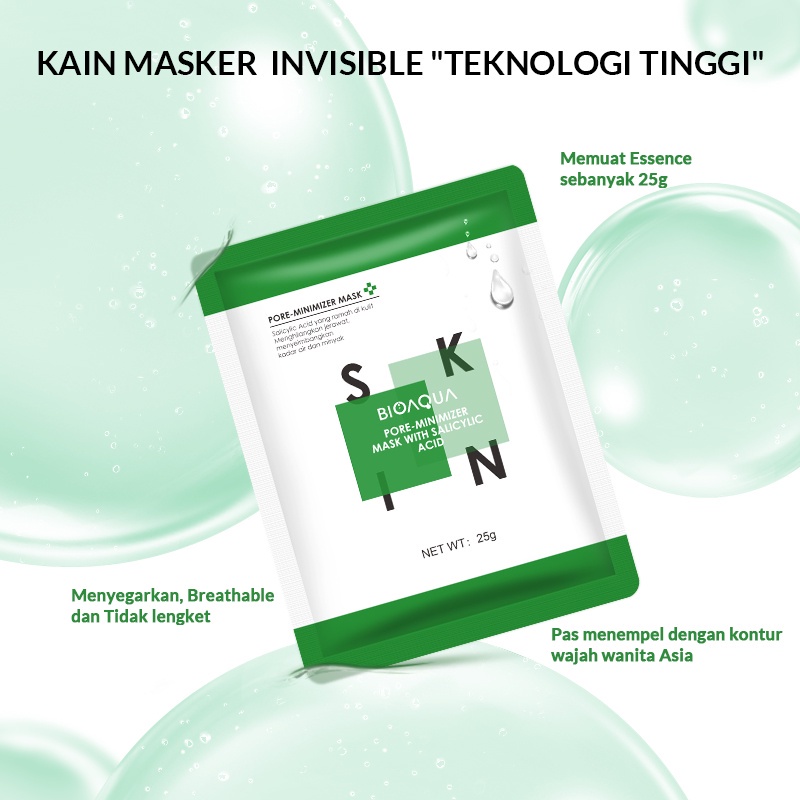 Bioaqua Pore Minimizer Mask With Saliyclic Acid Mask / Masker Wajah Berjerawat 25g