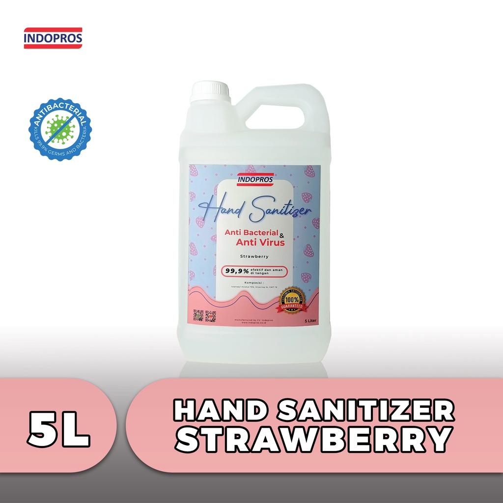 [INDOPROS] Handsanitizer - ANTI VIRUS - ANTI BAKTERI - Strawberry - 5 Liter
