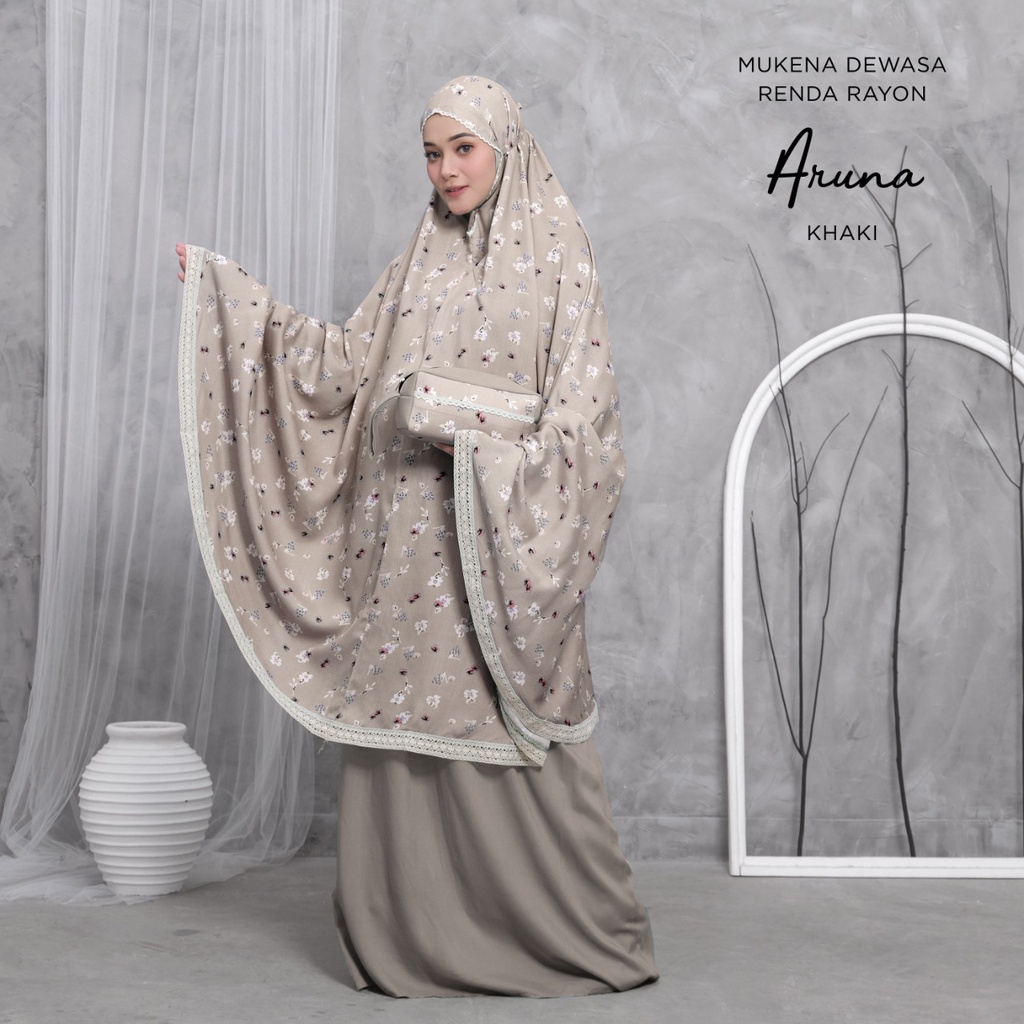 PUSAT MUKENA TASIK - MUKENA RENDA DEWASA MOTIF ARUNA