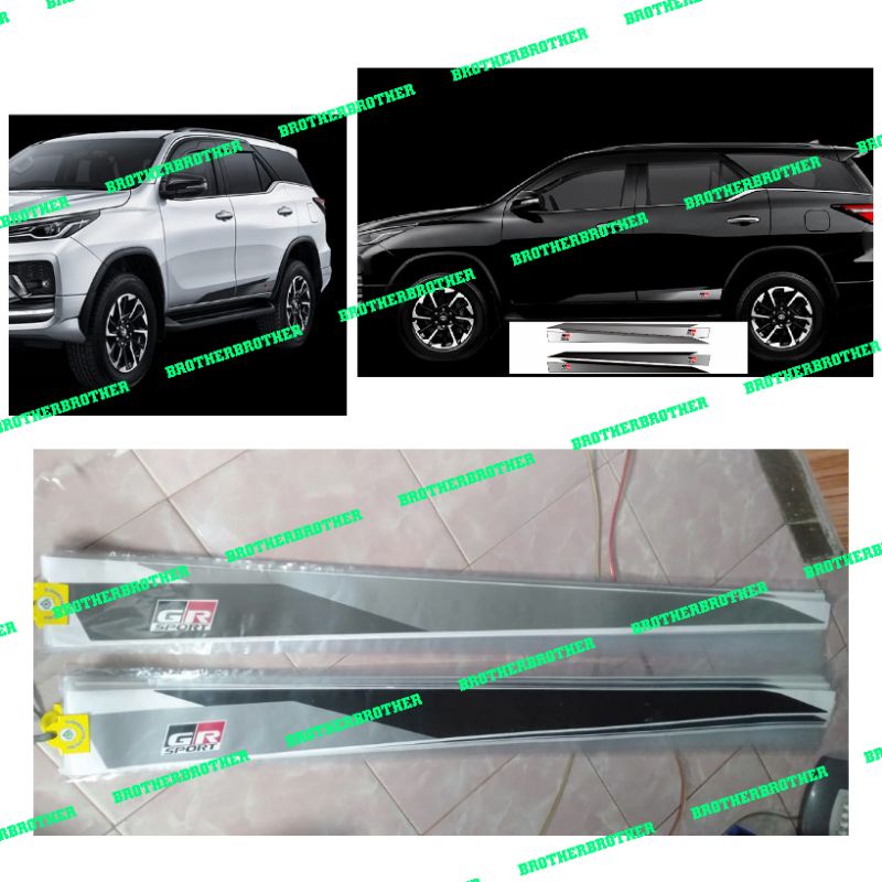 Stiker Body Samping GR SPORT FORTUNER 2020 HITAM SILVER