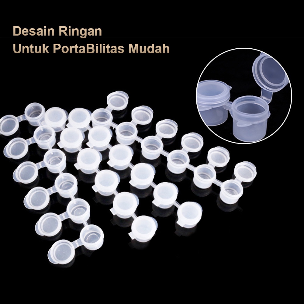 Mumystation Pot Cat Plastik Renteng 6x5ML Tabung Tempat Cat Acrylic Akrilik Paint Cup Strip