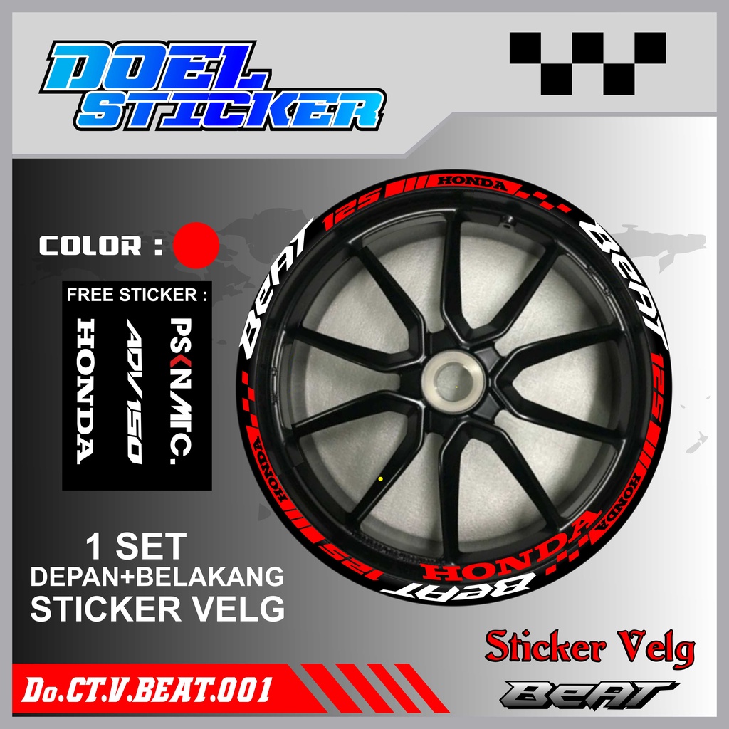 STICKER CUTTING LIST VELG HONDA BEAT VARIASI MOTOR DOEL 001