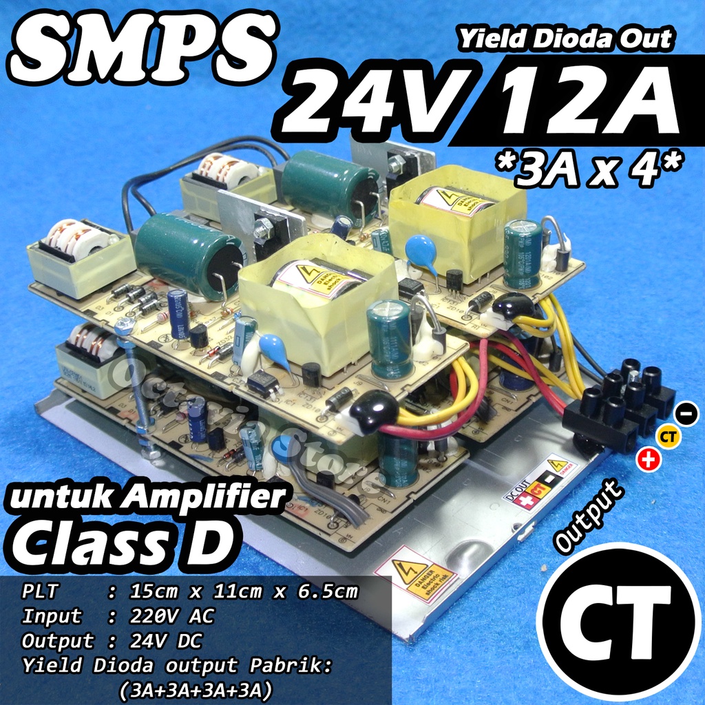 adaptor power supply 24V 12A, 6A SMPS CT dan NonCT