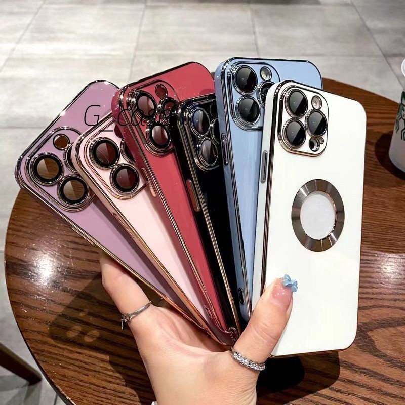 Soft case Silikon Lapis Emas Tahan Banting Dengan Pelindung Kamera Untuk Iphone X XR XS MAX 8 7 Plus