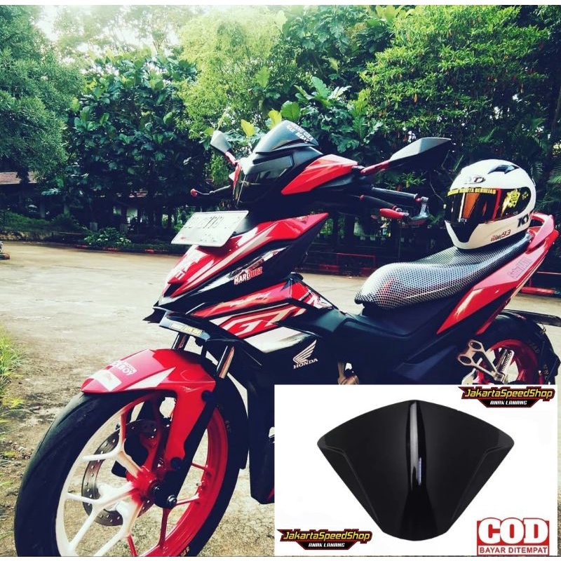 Visor honda supra GTR 150 R bahan tebal hitam kilap plus lem 3m double tape visor variasi universal