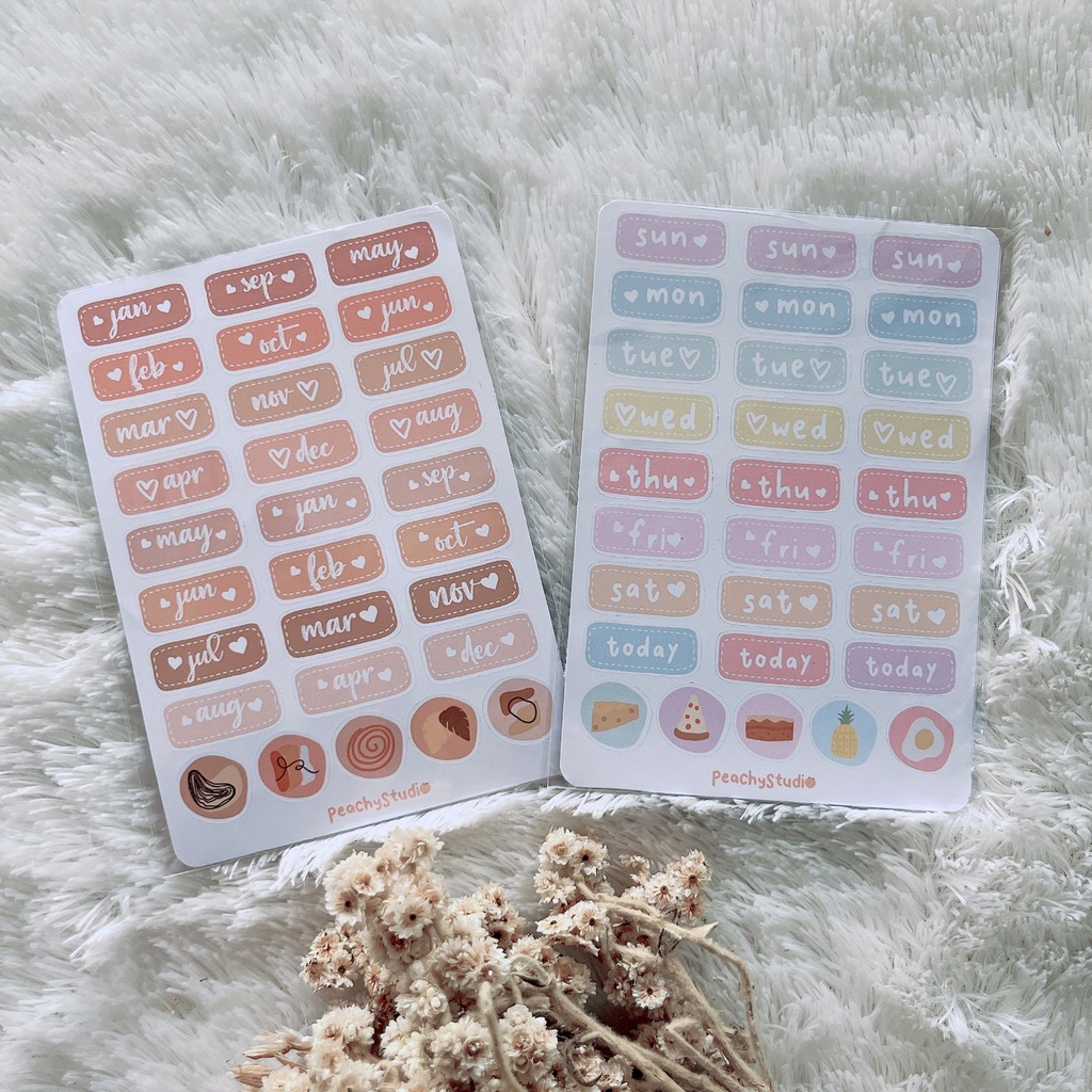 

Daily / Monthly Planner Aesthetic Sticker for Journal, Scrapbook