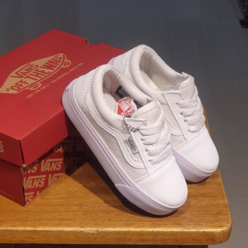 SEPATU VANS ANAK OLDSKOOL FULL WHITE SEPATU PUTIH ANAK SEPATU ANAK LAKI LAKI PEREMPUAN